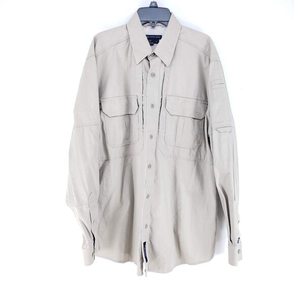 5.11 Tactical Utility Shirt Men's Size Medium Tan - Picture 1 of 7